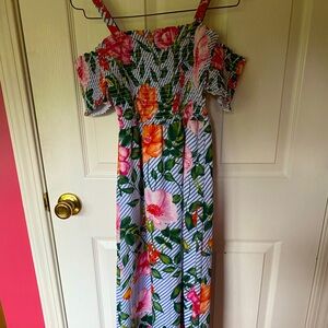 Girls Sz 12 cold shoulder maxi dress! Rare Editions! Floral print! Used great!